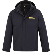JS Jack Wolfskin/狼爪男士秋冬季户外防风防水透气抓绒三合一冲锋衣5012772 DF 1105743-6000/黑色 XL