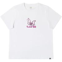 李 Lee25早春标准版圆领蝴蝶图案印花女短袖T恤休闲LWT0098704LE 白色 XS