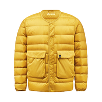 君羽羽绒服【清仓】男秋冬款700蓬白鹅绒时尚居家圆领鹅绒服SA62017 落叶黄 S （120斤以下）