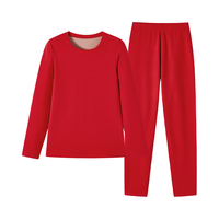 都市丽人保暖内衣女圆领高效保暖抗静电女士秋衣秋裤保暖内衣套装 2W31A8 中国红 L