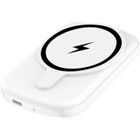 睿能宝（RAVPower）苹果磁吸无线充电宝5000毫安时超薄款 无线小巧便携移动电源背夹电池适用苹果12/1314/pro 【强吸力5000毫安超薄款】纯净白