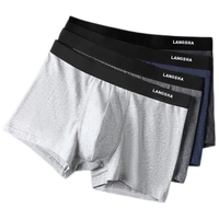 浪莎4条装男士内裤男平角裤棉质AAA级抗菌中腰男式四角裤男生裤头裤衩 舒适透气4条装 XL码115斤-135斤