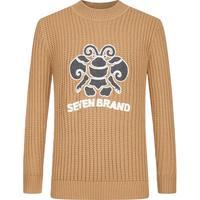 柒牌男士清仓半高领毛衣非遗苗绣蝴蝶时尚国潮绣花厚毛衫