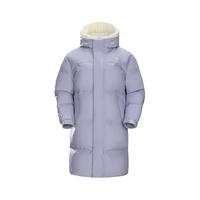 骆驼(CAMEL)【朱雀】户外羽绒服男女中长款鸭绒高领加厚款 A23CAPN115,薇紫色/暖白,女 L