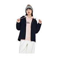 卡帕（Kappa）棉服女冬连帽户外防寒服保暖简约字母长袖外套K0D82MM41 暗夜蓝黑 S