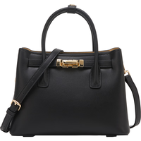 意尔康铂金包大容量托特包时尚女士手提包35W28059黑