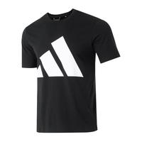 阿迪达斯 （adidas）男装女装短袖 23夏季新款情侣运动休闲圆领棉质舒适透气上装T恤衫 全棉/男女同款/黑色/大标 S/175/建议体重120斤左右
