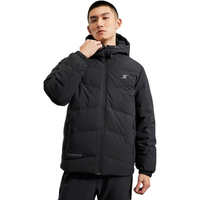 XTEP特步羽绒服男23年冬季保暖运动外套开衫百搭977429190371 正黑色 L