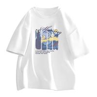 JEANSWEST Z+真维斯Z+短袖t恤男春夏季青少年宽松休闲半袖纯棉体恤衫 星空的画#白色 3XL