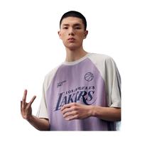 杰克·琼斯（JACK&JONES）NBA联名湖人队夏季潮运动撞色插肩袖宽松短袖T恤男224101017 紫灰E38 常规 紫灰E38 185/104A/XL