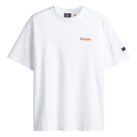 H&M2024男装T恤春季纯棉字母印花休闲圆领上衣宽松落肩短袖0972640 白色/Kodak 170/92A