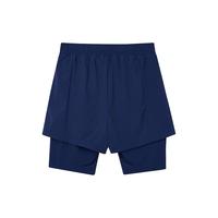 Skechers斯凯奇女童舒弹运动短裤百褶裤夏季紧身中裤假两件P224G079 中世纪蓝/007D 120cm