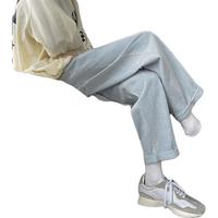 至唯牛仔裤男直筒宽松百搭九分裤子男潮流牌阔腿夏季薄款韩版休闲裤男 中蓝 M【90-115斤】