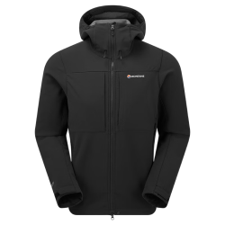 MONTANE Windjammer XPD 户外加绒软壳透气防水连帽外套男 黑色 M