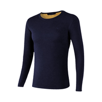 花花公子(PLAYBOY)8316-2保暖内衣男加厚加绒保暖上衣打底男士圆领棉单件秋冬秋衣男式藏青色XXXL
