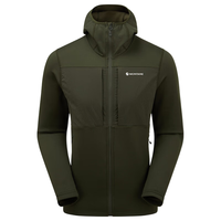 MONTANE盟泰恩FURY XT HOODIE户外连帽抓绒衣男 防风软壳 软壳抓绒外套 OAK GREEN 橡树绿 XL