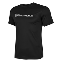 SKECHERS 斯凯奇 T恤男2024夏季速干跑步运动短袖针织休闲黑色冰丝短袖
