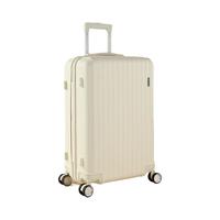 稻草人行李箱男女万向轮拉杆箱密码箱大容量旅行箱出差皮箱子托运箱 米白色【出行便捷款】 24英寸 【托运箱】