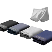 CabraKalani男士内裤男莫代尔运动四角平角宽松大码男生中腰冰丝男式裤头裤衩 A3CK品牌专柜无痕黑灰青蓝纯棉款 XXXL(150-170斤)