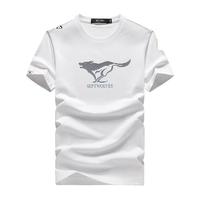七匹狼短袖T恤男夏季冰爽凉感舒弹棉LOGO印花打底衫弹力圆领短T男装上衣 803本白色 170/88A(L)
