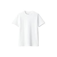 无印良品（無印良品 MUJI）女式双罗纹织 圆领短袖T恤上衣打底衫女款内搭早春BBA92A4S 白色 XL 165/92A