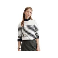 ELAND衣恋基础款微宽松条纹T恤百搭美式学院风上衣2024早春 藏青色(59)Navy S/160