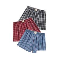 佐丹奴内衣裤男装三件装纯棉梭织撞色平角内裤18174139 07灰/红蓝/红色 M