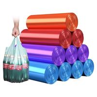 汉世刘家 垃圾袋家用批发加厚手提式实惠抽绳拉圾塑料袋办公室宿舍黑色大号