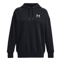 安德玛(UNDERARMOUR)秋冬Essential女子抓绒宽松训练运动连帽卫衣1379495 黑色001 XXL