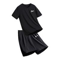 真维斯运动服套装男士短袖短裤夏季速干冰丝跑步篮球服两件套