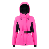 波司登冬季女士时尚滑雪荧光潮DERMIZAX面料90鹅绒透气羽绒服B10142112 亮荧粉1402 175/96A