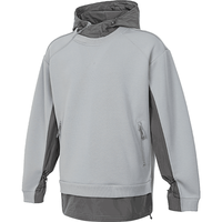 秋冬男拼接感休闲连帽卫衣复古上衣