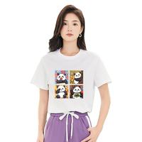 黑白色纯棉短袖女t恤高级感夏季薄款舒适亲肤100%棉圆领上衣