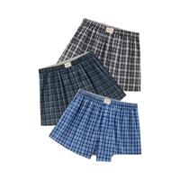 佐丹奴内衣裤男装三件装纯棉梭织撞色平角内裤18174139 02灰/宝蓝/蓝色 XXL