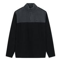 361°运动卫衣冬摇粒绒保暖立领拉链套头卫衣常规休闲上衣 【男款】静谧灰/超级黑 3XL