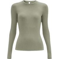 蕉内轻热皮5系女士薄暖肌底衣亲肤百搭保暖内衣上衣秋衣打底衫多领型 【圆领】洛绿 L