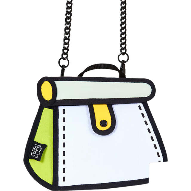 JumpFromPaper 二次元2D漫画 女士斜挎包  荧光绿 小包