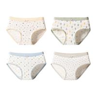 GRACE 洁丽雅 4条装中腰纯棉女士内裤甜美可爱印花小清新纯棉内裆内裤女