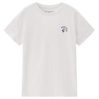 GIORDANO 佐丹奴 花朵刺绣纯棉T恤女上衣2024年夏季针织圆领短袖T恤女款
