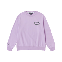 美津浓(MIZUNO)男女23春新款简约印花圆领透气HERITAGE棒球文化套头卫衣 72/奇幻紫 XL