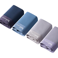 猫人(MiiOW)男士内裤男平角裤80支莫代尔桑蚕丝裆柔软亲肤四角短裤衩4条4XL 80支莫代尔经典色-4条装 4XL(体重170-210斤)