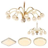 雷士 NVC Lighting北欧轻奢水晶缤纷吊灯半智能客厅吊灯餐厅吊灯现代灯具灯饰套餐 力荐 12头+6头套餐【三室两厅】