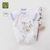 拉比 童装2024新生婴儿连体衣男女宝宝国风汉服短袖哈衣外出爬爬服
