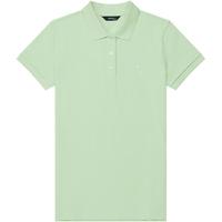 哈吉斯（HAZZYS）女装polo领纯色小清新时尚百搭T恤衫ASTSE03BF01 青绿色TG 160/84A38