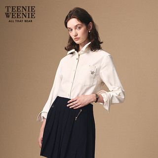 Teenie Weenie小熊衬衫女装2025秋季简约休闲多色翻领易搭上衣 象牙白 L