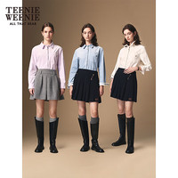 Teenie Weenie小熊衬衫女装2025秋季简约休闲多色翻领易搭上衣 象牙白 XL