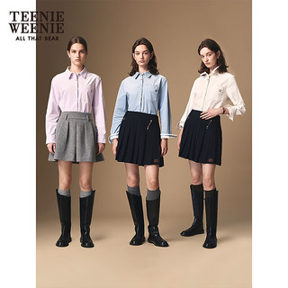 Teenie Weenie小熊衬衫女装2025秋季简约休闲多色翻领易搭上衣 象牙白 L