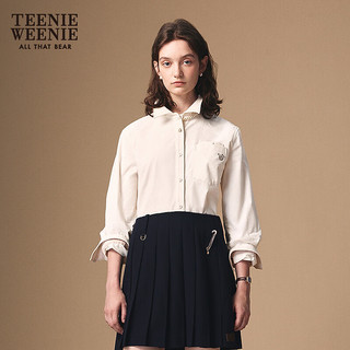 Teenie Weenie小熊衬衫女装2025秋季简约休闲多色翻领易搭上衣 象牙白 L