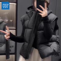 GL真维斯连帽马甲棉服女2025秋冬季小个子潮流宽松坎肩外套女