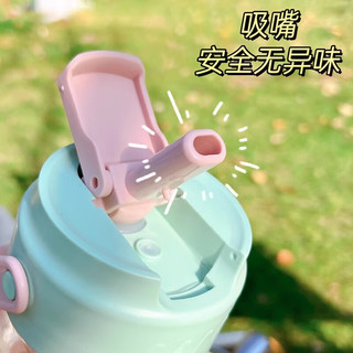 品喻（PINYU）塑料杯大容量吸管杯便捷杯子耐高温带茶隔高颜值奶茶绿600ml 夏季吸管杯【奶茶绿600mL】